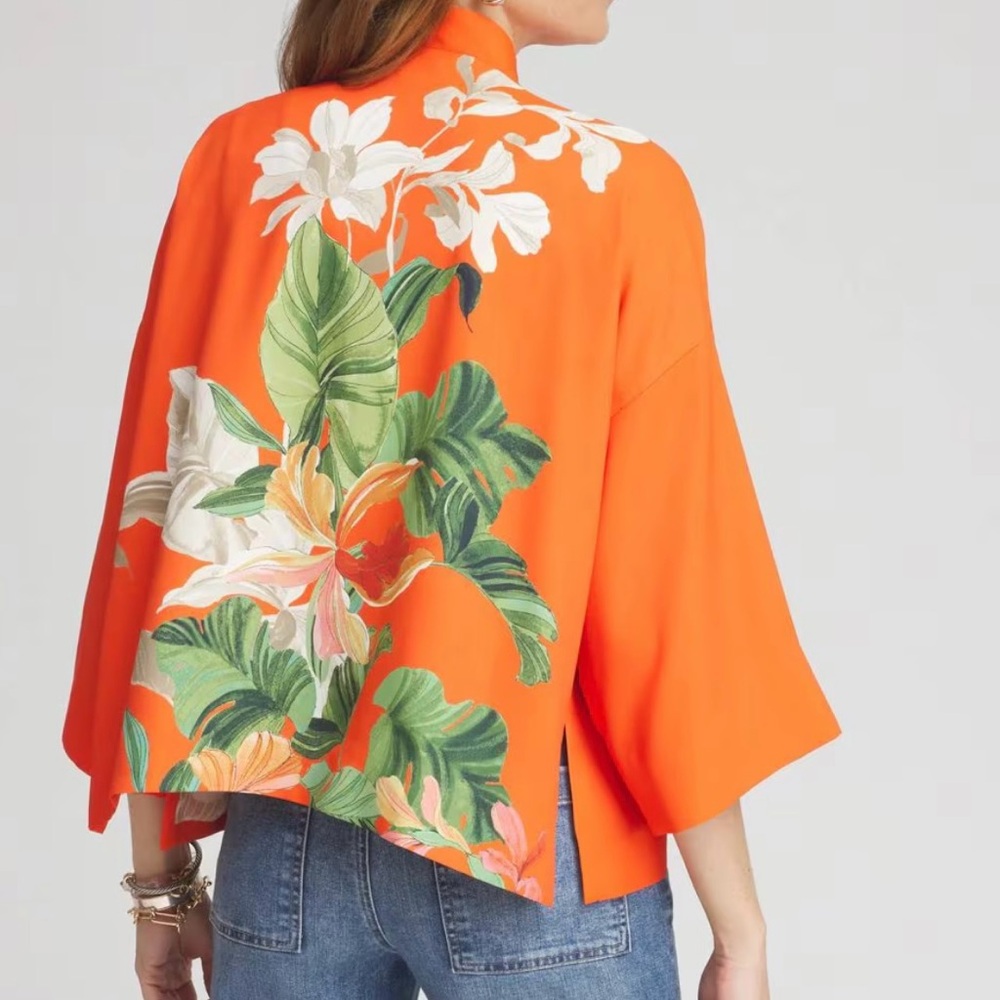 Chico's Tropical Floral Kimono - Picture 4 of 9